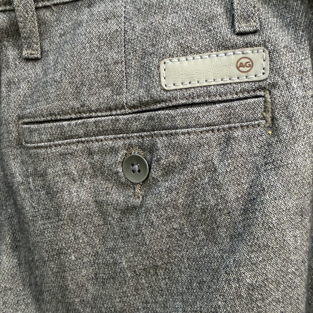 NEW AG Adriano Goldschmied Marshall Slim Trouser Grey Textured Pants 31x34